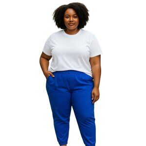 Juicy Couture High Waisted Pull-On Joggers Cobalt Blue Size 1X Athleisure Lounge